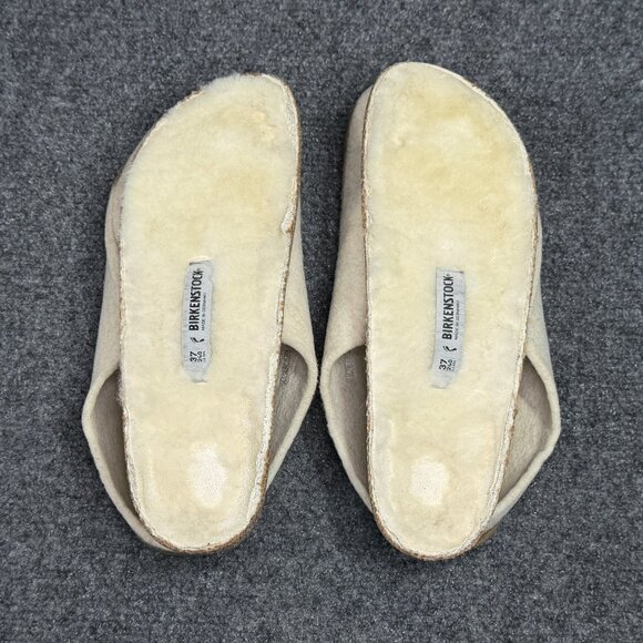 Birkenstock Zermatt Shearling Slippers Women's Size 6 Cream Slip On House Shoes - Picture 7 of 10